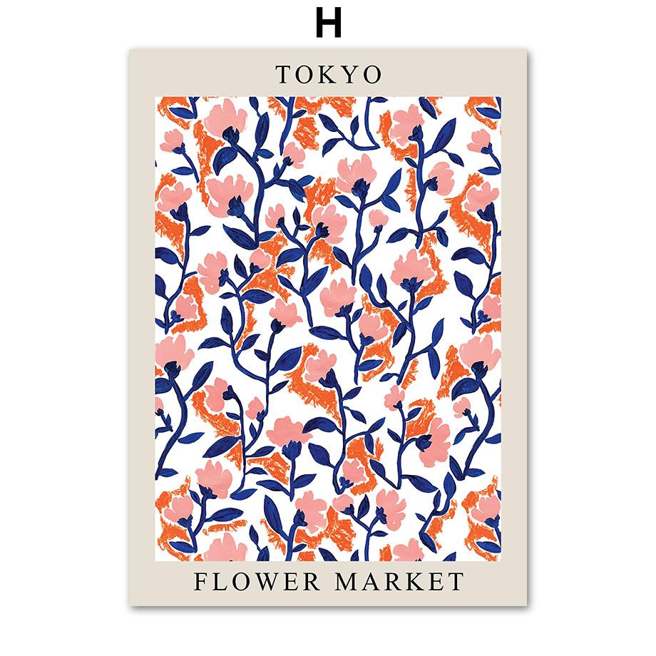 Flower Market London Paris Libon Abstract City Poster And Prints Wall Art Canvas Painting Hotel Bar Pictures Living Room Decor