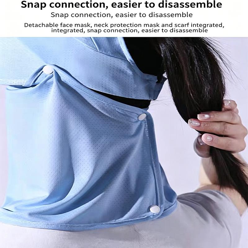 Full Coverage Hats Women Anti Sun Ice Silk Wide Brim Outdoor Face Cover Casual Sunscreen Foldable Adjustable Hiking Hats