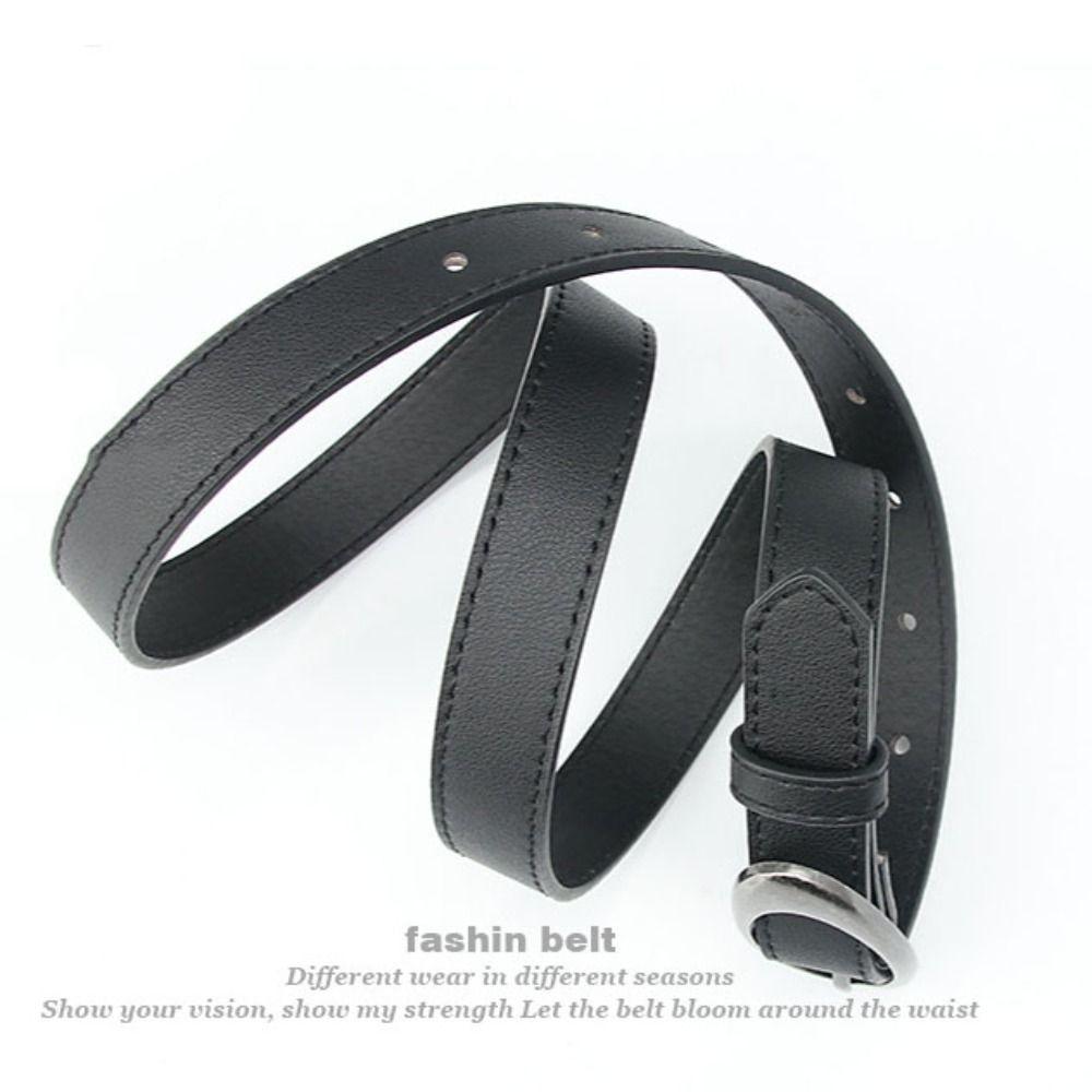 Elliptical Buckle Waistband PU Waist Strap Casual Jeans Belt  Women