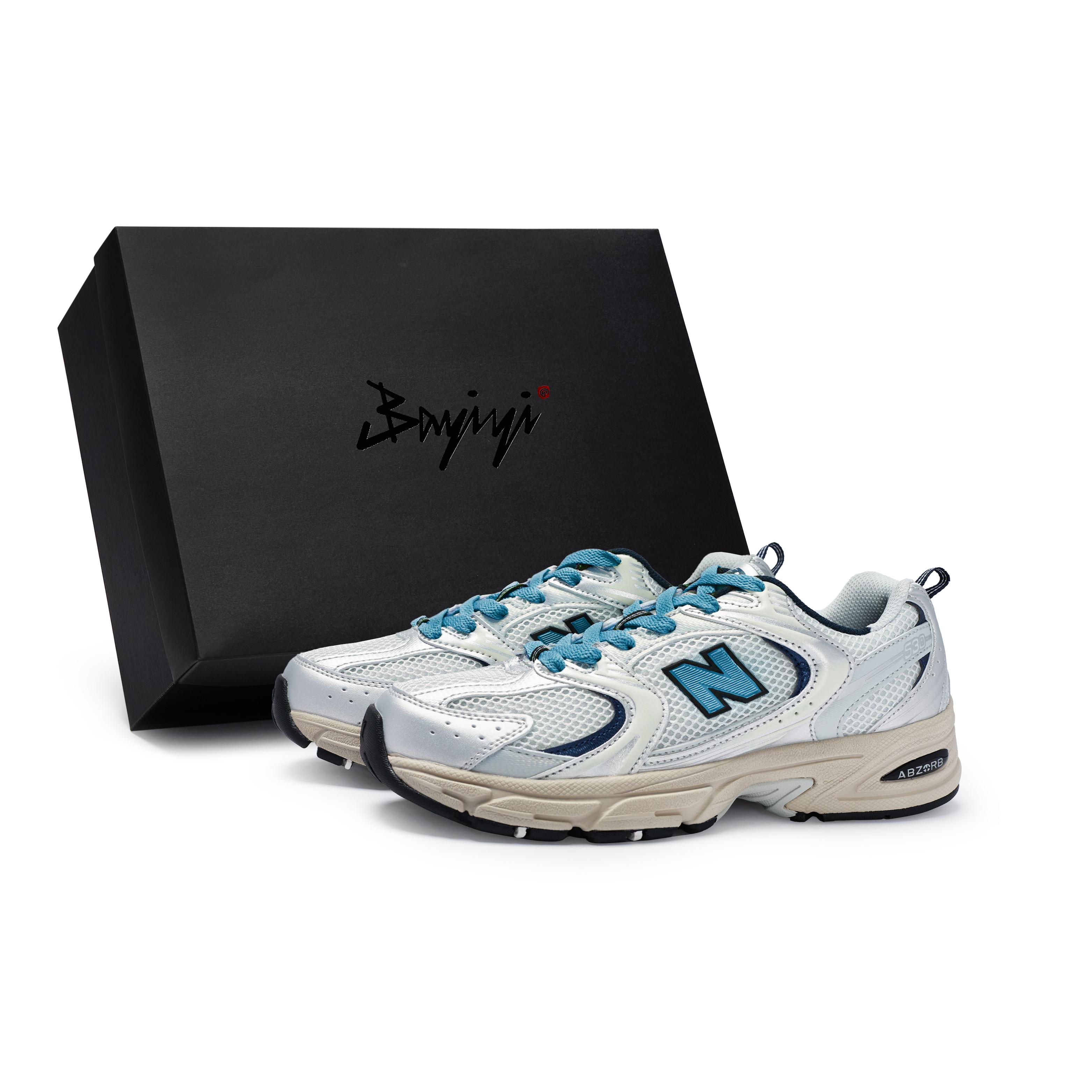 

New Balance NB 530 Cushioning Slip Resistant Breathable Low top Running Shoes Unisex Gray Silver Lake Blue MR530KA(Team80-S-BOX) 45