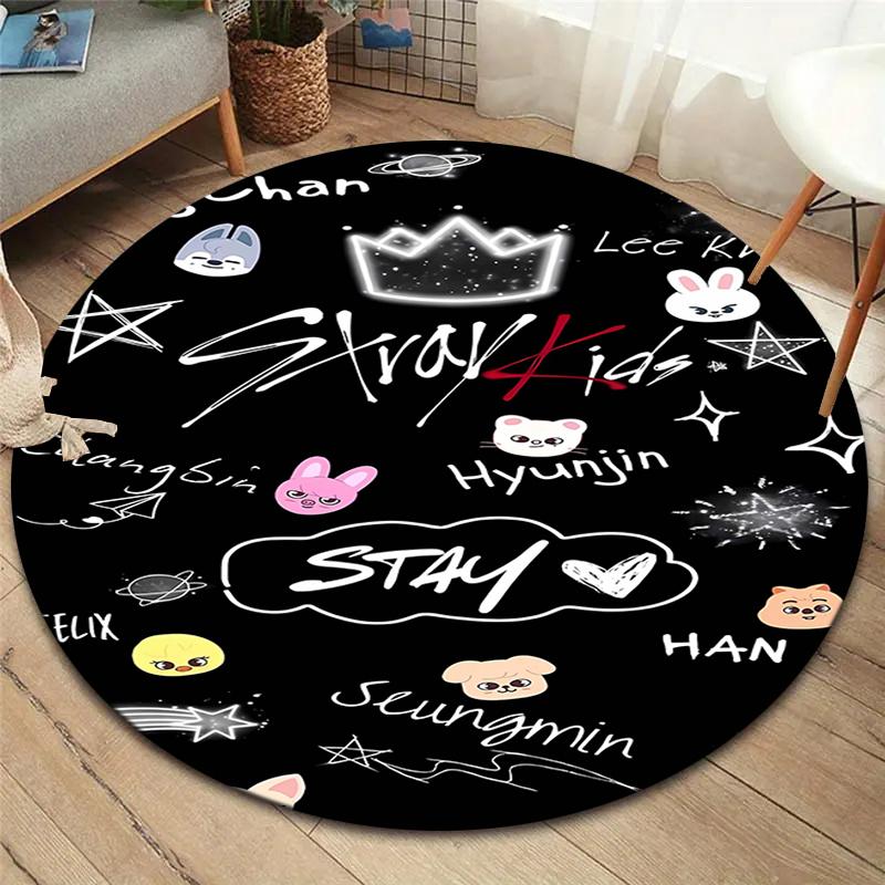 SKZ Runder Teppich, Teppich für Wohnzimmer Schlafzimmer Sofa Spielzimmer Dekoration, Rutschfeste Bodenmatte