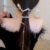 Hair Stick Fringe Design Snake Shape Ponytail Hairpin Glossy Finish Snake-shaped Hair Clip Photography Vacation Hair Accessory
