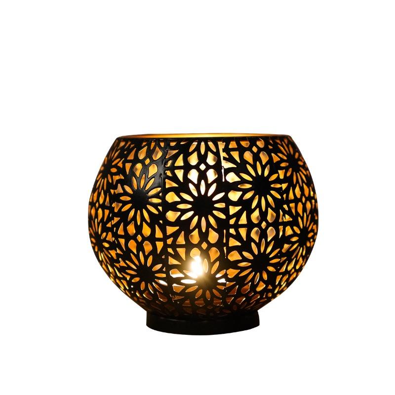 Europejski kulisty pusty świecznik Maroko, świąteczna dekoracja retro do starego domu