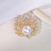 Pearl Large Brooch Diamond Pin Women's Anti-Light Corsage High-Level Coat Trenchcoat Suit Accessories Cross-Border