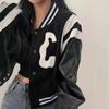 Autumn Cropped Bomber Jacket Women Vintage Korean Fashion Oversize Gothic Style Baseball Short Jackets Kpop Chic Streetwear