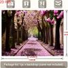 2D Spring Cherry Blossom Avenue Garage Door Decoration Floral Tree Tunnel Mural