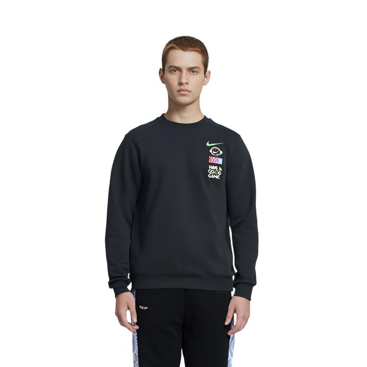 Nike Sweatshirts Men's Black Crew Neck Moderate Regular DC3938-010