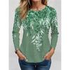 Women's Autumn Casual Long-Sleeved T-Shirt with 3D Print Floral Pattern Round Neck Retro Elegant Fashionable Women's Top