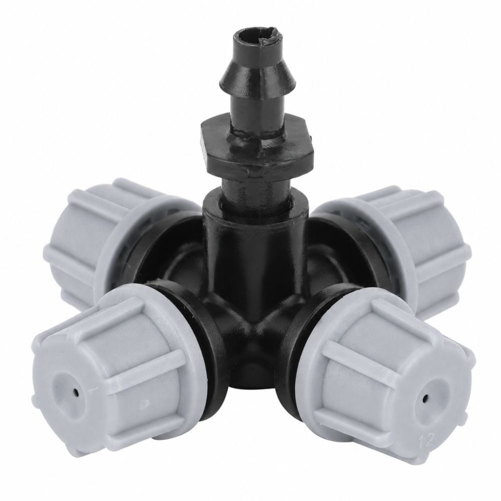 20Pcs Integrated Atomizing Nozzle 4 Way Cross Garden Tubing Connector  Drip Irrigation System Use
