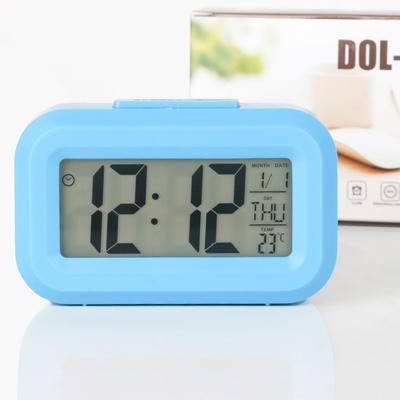 Despertador digital multifuncional, tela de alarme digital eletrônico, relógio de mesa, data, temperatura, display com iluminação noturna