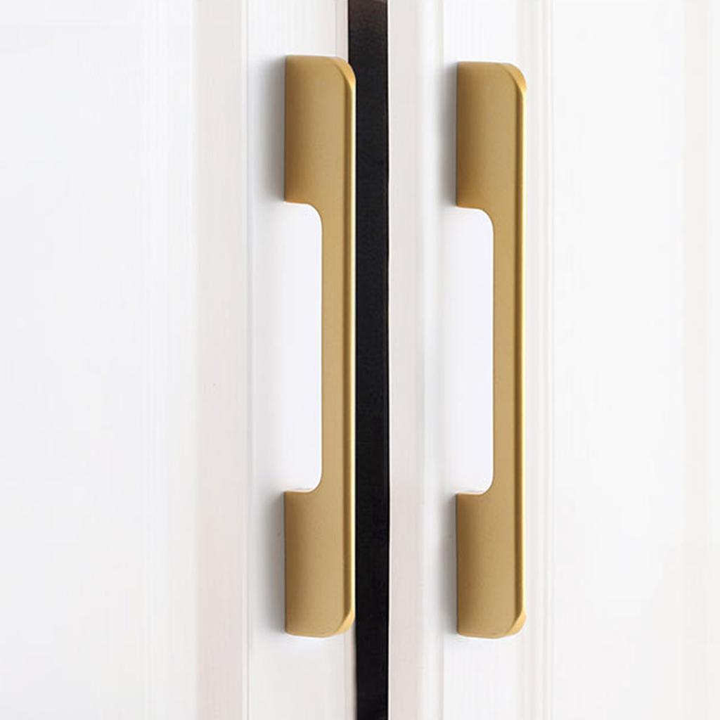Schranktürgriff Aluminiumlegierung Schubladengriffe für Kommode Kleiderschrank Schuhschrank Gold A-Typ 160mm Lochabstand