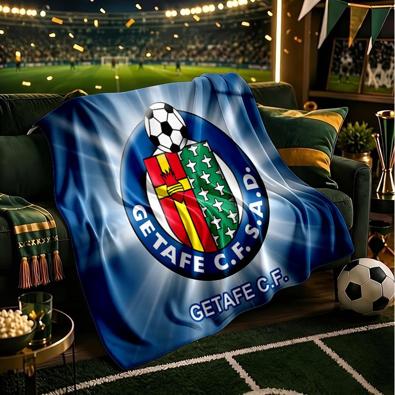 Getafe Crest Design Throws Blanket Flannel Blankets Plush for Couch Bed Gifts for Men Women Travel picnic blanket Christmas fan gifts