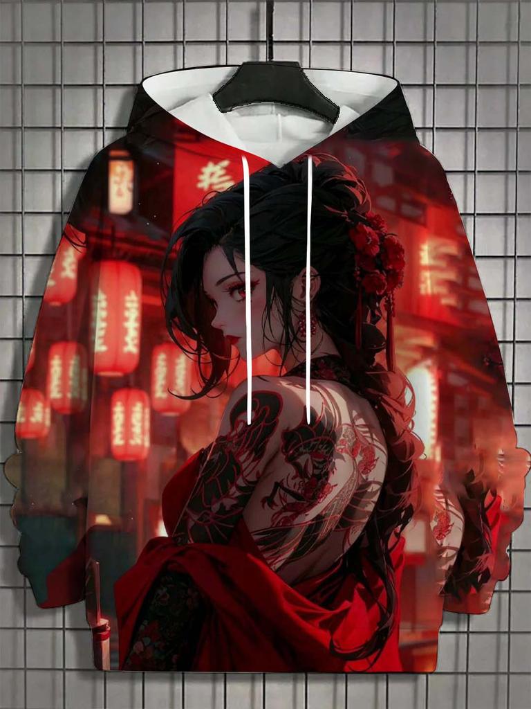 Heren Hoodie Bad Girl Tattoo Sexy Beauty Patroon 3D Geprinte Top Herfst Nieuwe Mode Casual Hip Hop Neutrale Hoodie Tops