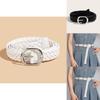 Punk Style Black Pu Woven Belt With Alloy Buckle For Streetwear And Casual Outfits