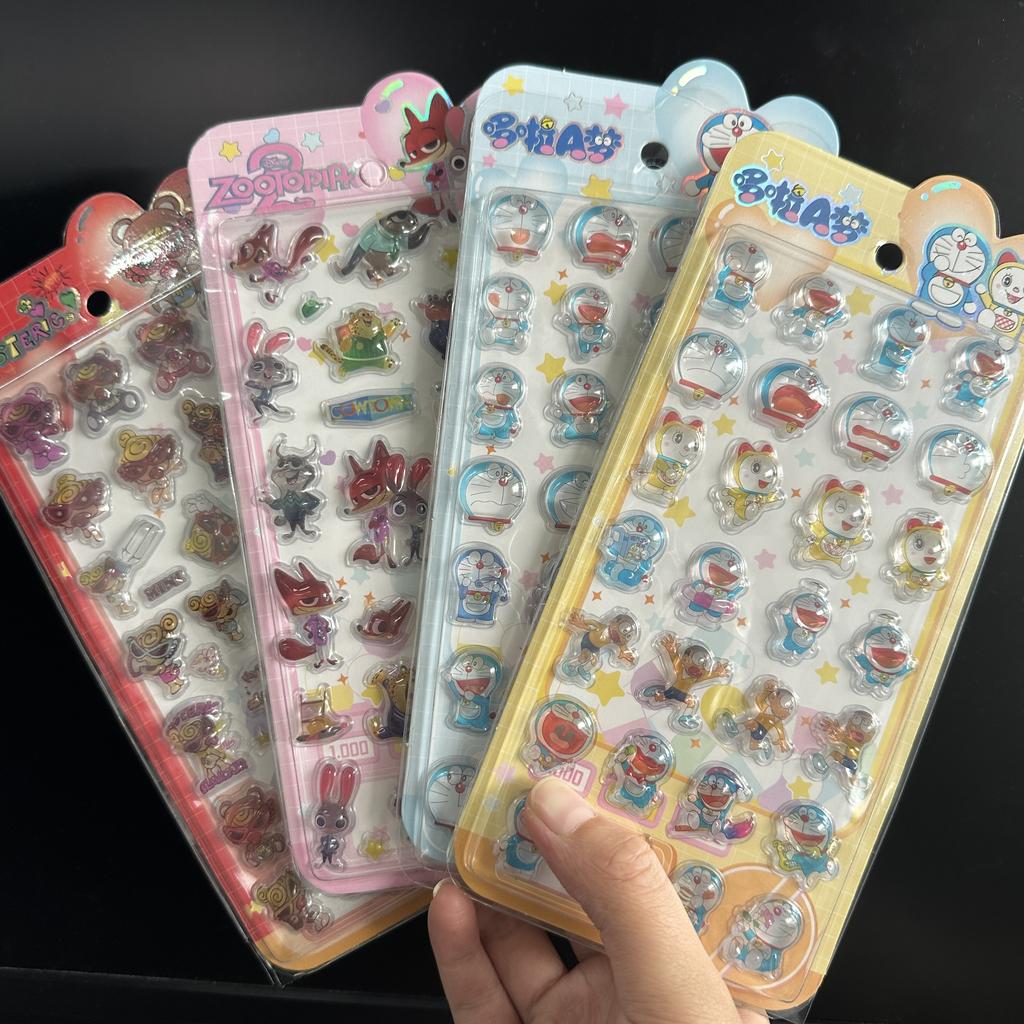 New Doraemon 3D Stereoscopic Crystal Stickers Creative Handbooks Stereoscopic Decoration Stickers