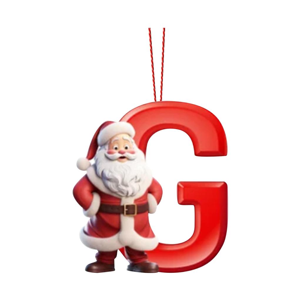 2D 26 Letter Christmas Ornaments Acrylic Flat Christmas Tree Home Decorations Ornaments