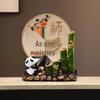 Bamboo Panda Decorative Ornament for Living Room, Office, or Entryway