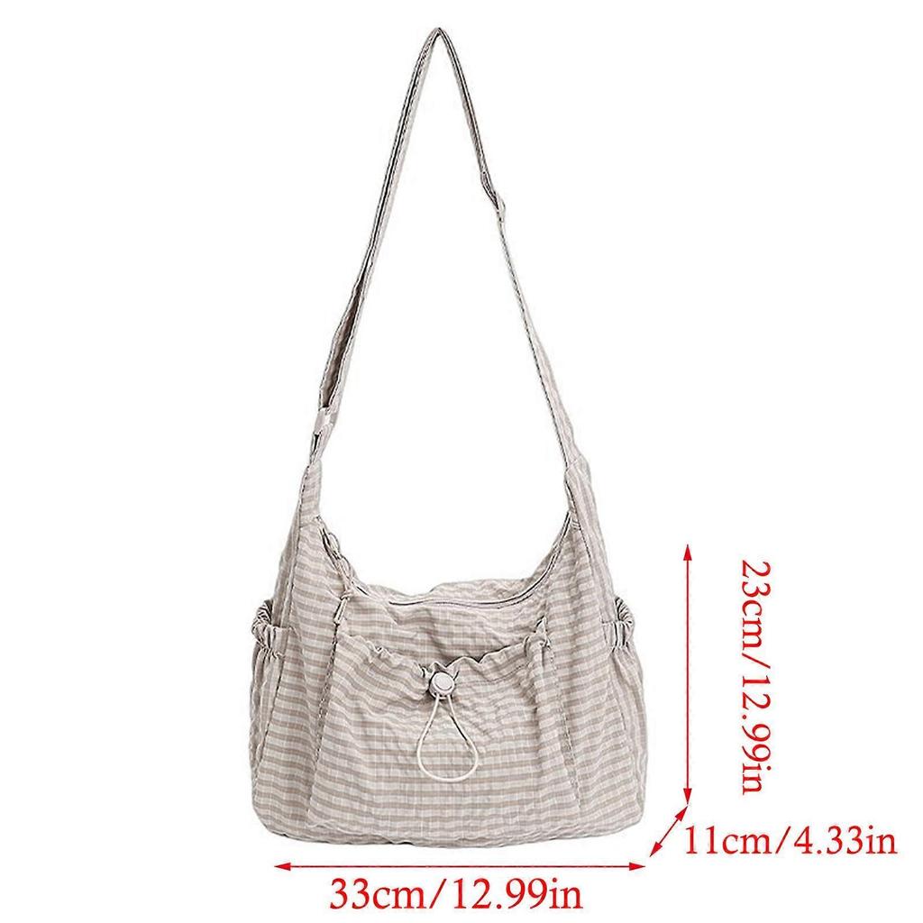 Fashion Unisex Underarm Bag Adjustable Closure Practical Cloth Shoulder Bag Office Commute Outdoor Activities  White