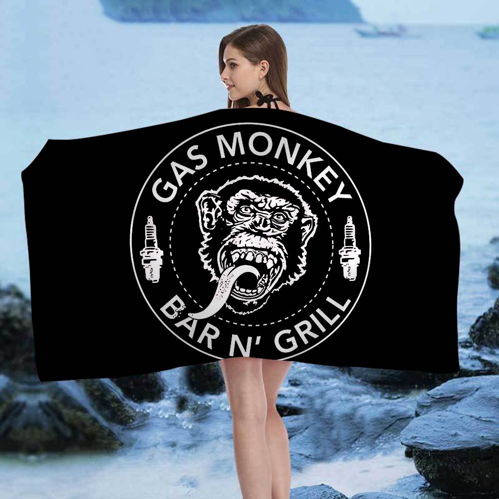 G-Gas M-MonkeyS Garage Beach Towel Colorful Bath Towels for Girl Microfiber Quick Dry Custom Sand Free Beach Yoga Spa Gym Pool