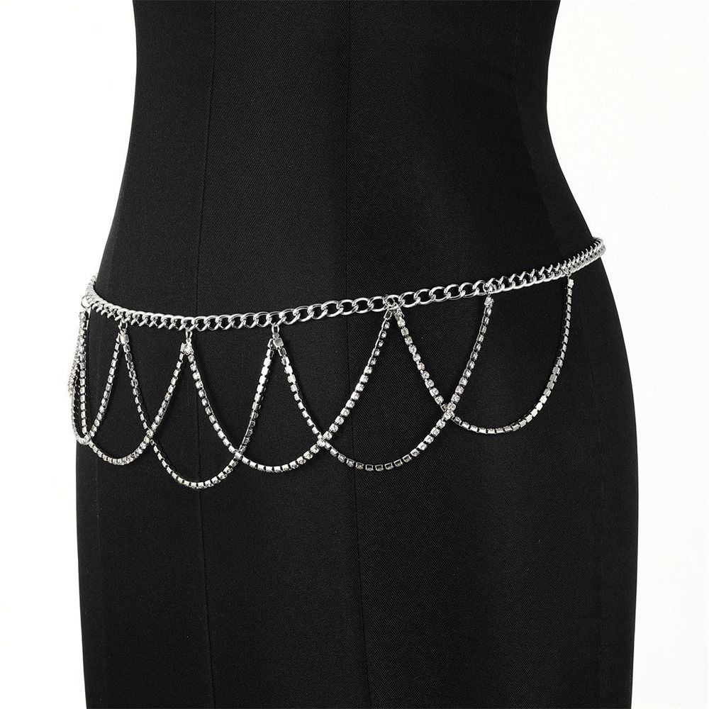 All-match Crystal Korean Body Chain Metal Waist Belts Waist Corset Chain Belts Women Waist Chain