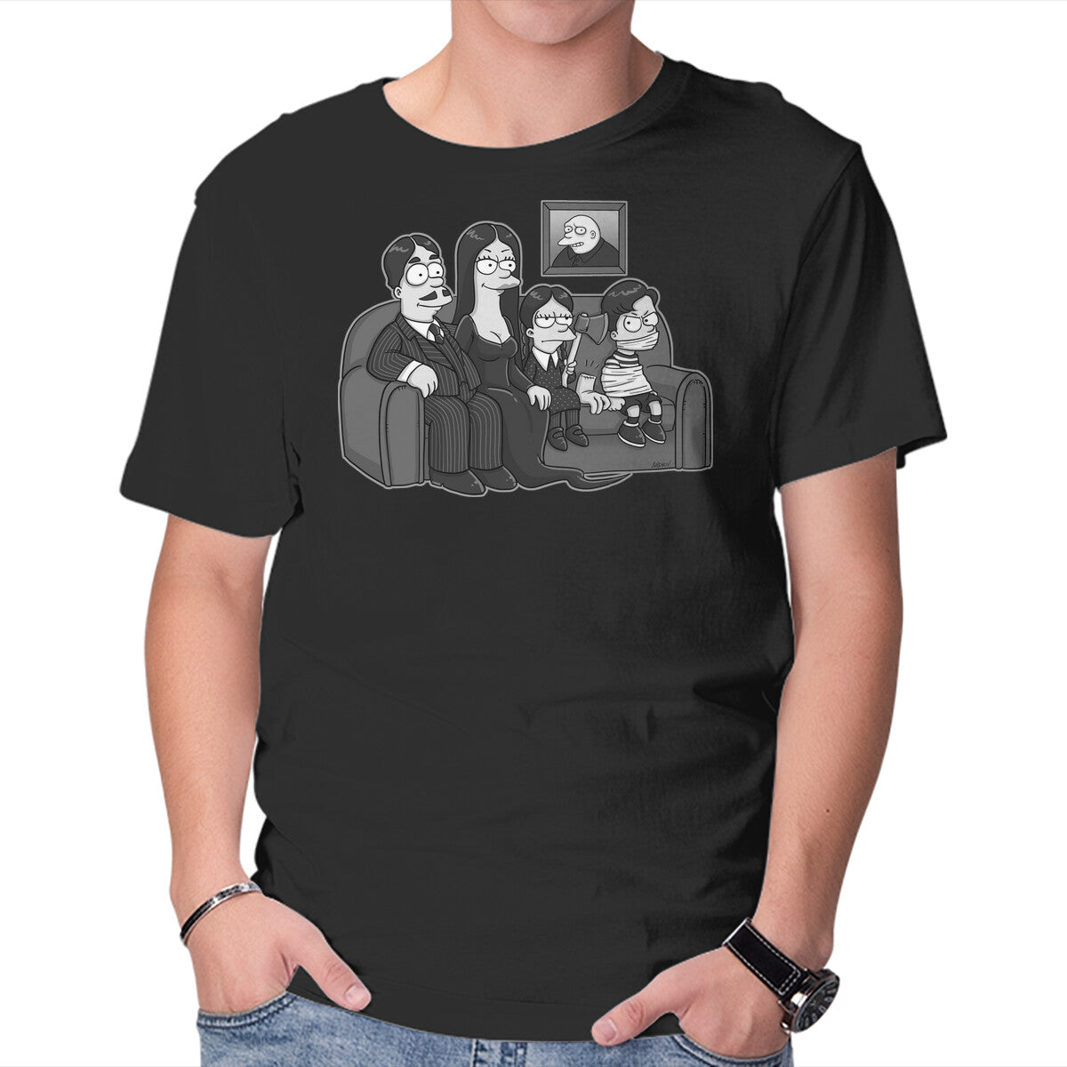 Unisex Crew Neck T-Shirt Gothic Family Graphic Short Sleeve Casual Tee XXXXL