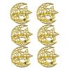 Set Of 6 Gold Metal Napkin Buckles for Eid and Ramadans Decorations Napkin Rings Holiday Party Tableware Accessories