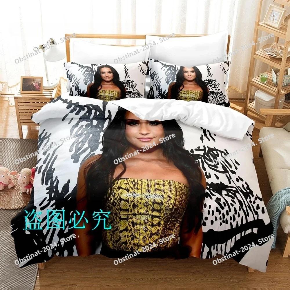 

Comforter Demi Lovato Bedding Set Printed With Bed Soft Single Double Queen Super King Size Aldult Kid Bedroom Cxg Comforter (quilt)-EU Single(135*200cm)3pcs