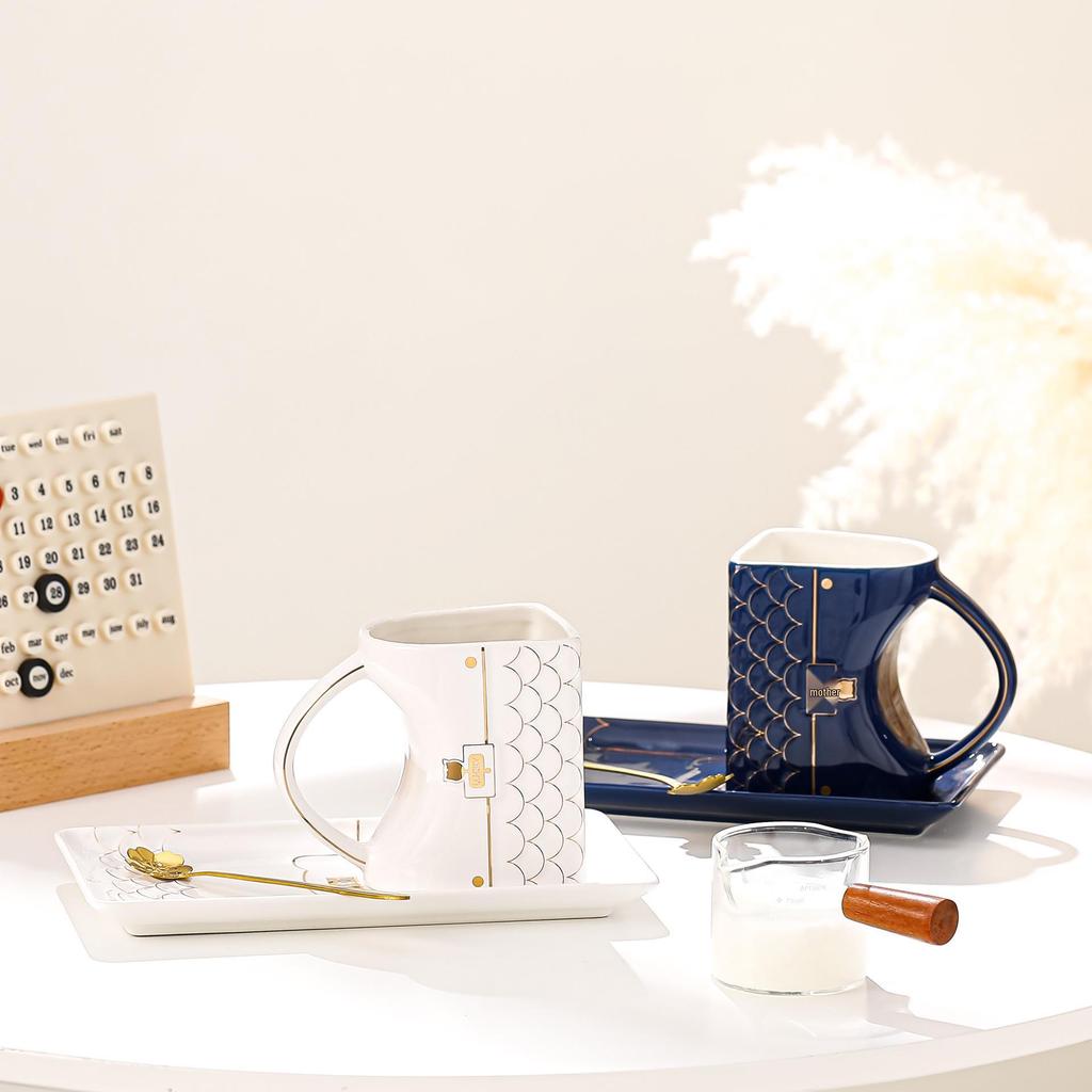 Elegant Ceramic Mug Set: Unique Handbag Design for Office or Home Use