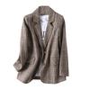 Women's Fashion British Style Loose Casual Plaid Small Suit Jacket
