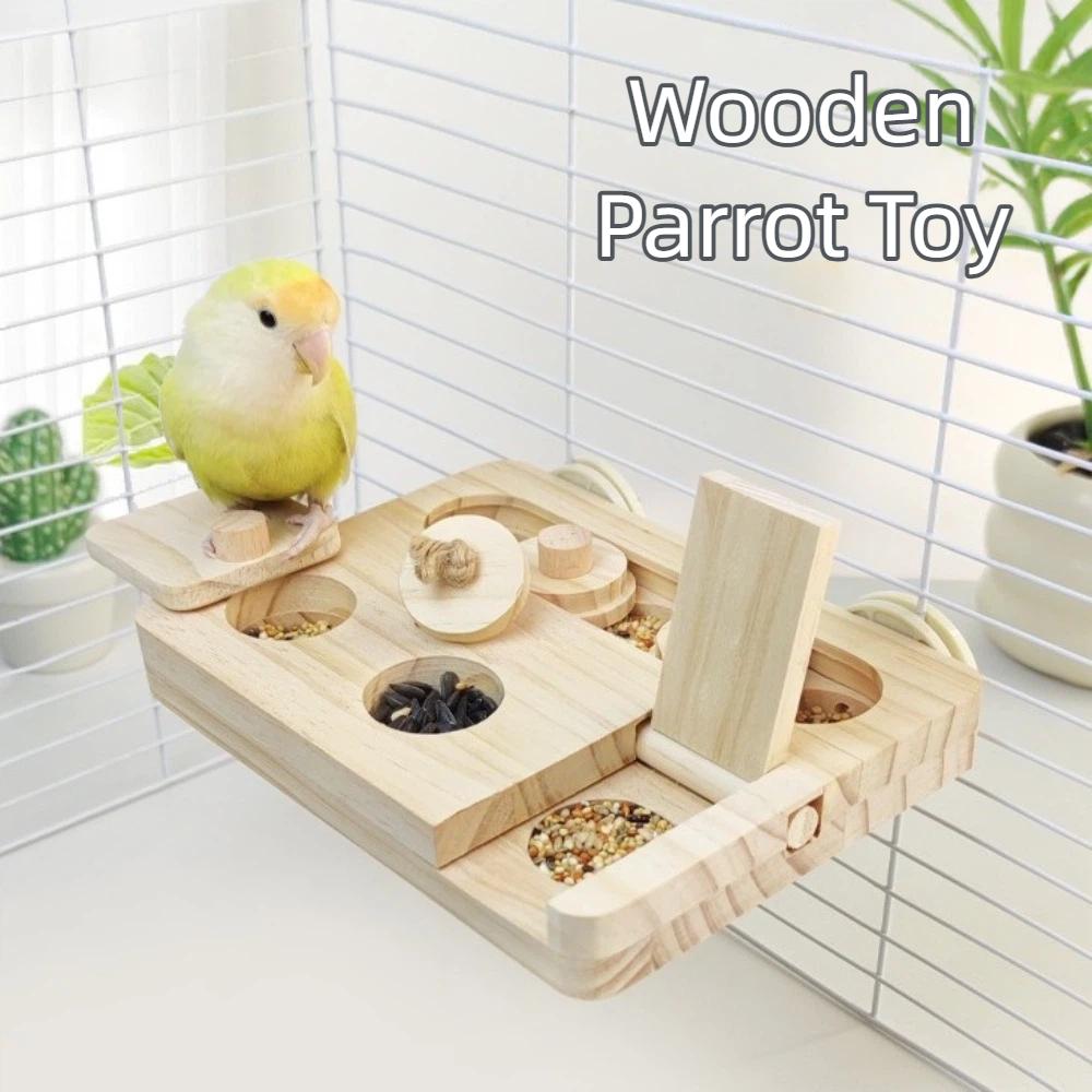 Training Function Parrot Feeding Tray Hanging Pet Food Seek Toy  for Small Pet