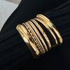 Stainless Steel Bracelets Set for Women Men Twist Texture Bangles Gold copper Color Jewelry Statement Streetwear Goth