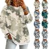 Damenmode Lässiger Pullover mit Camouflage-Print, Langarm, Rundhalsausschnitt