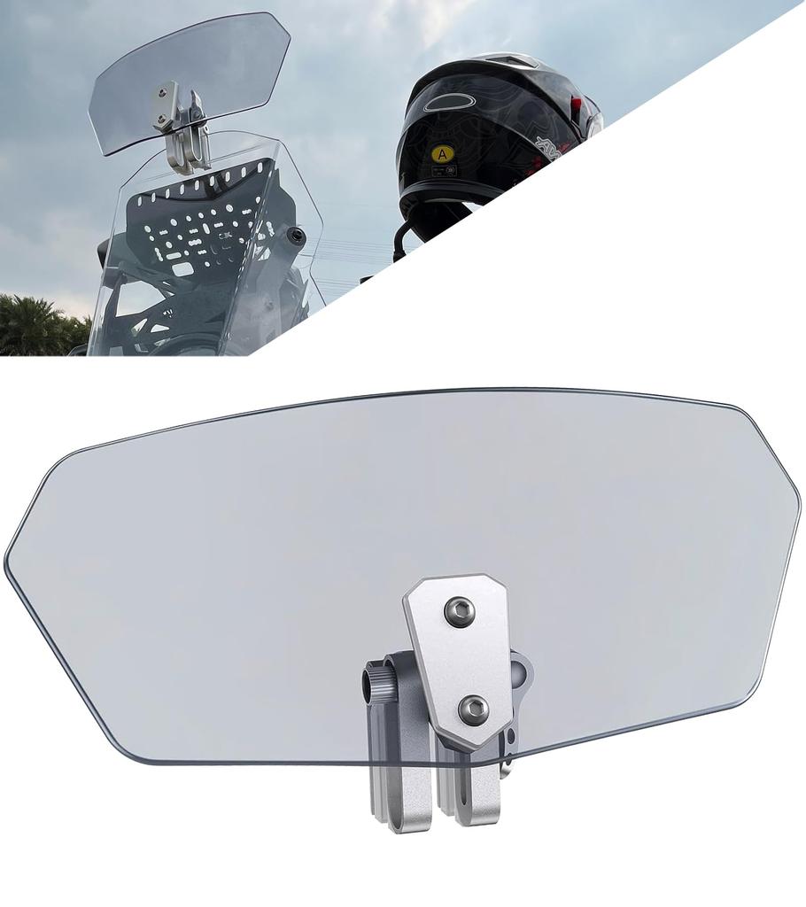 HENGTUAOTO Motorcycle Screen Spoiler Air Deflector Windscreen Motorcycle Windshield Wind Deflector Adjustable Gray