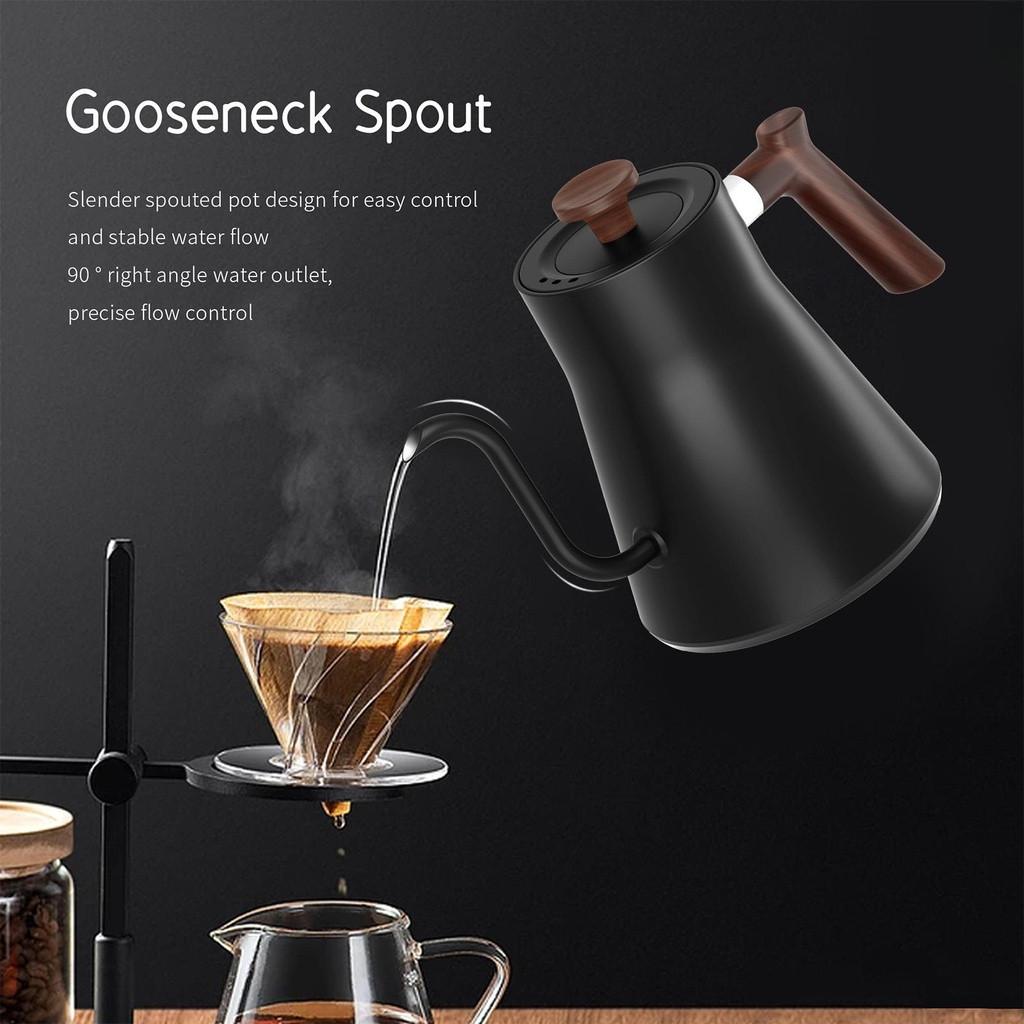 1200W High Power Electric Gooseneck Kettle Stainless Steel Inner Water Boiler NTC Temperature Control LCD Display Tea Kettle