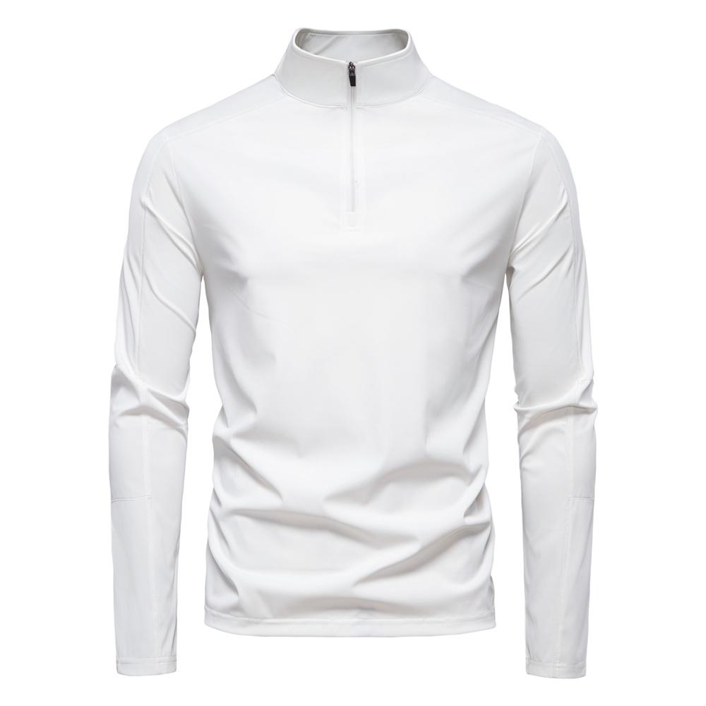 STORN Herr UPF100+ Solskydd Långärmad Skjorta Enfärgad Dragkedja Utomhusskjortor Ståkrage Snabbtorkande T-shirts