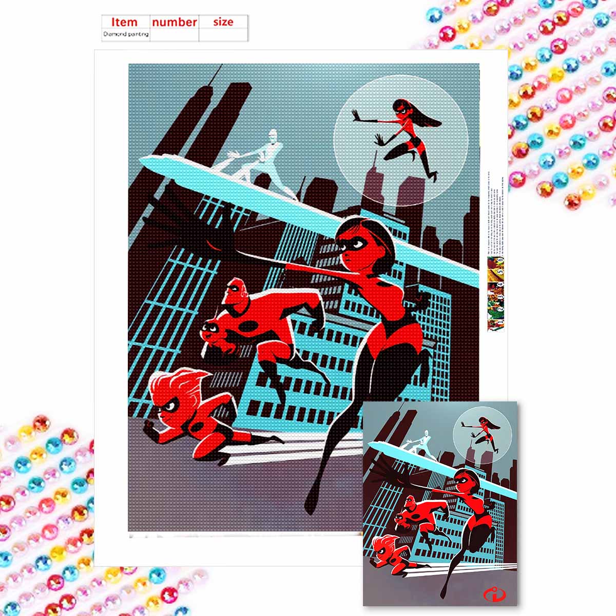 

Full Round Diamond Painting Special Agent Team Art Rhinestone Picture Mosaic DIY 5D Cross Stitch Embroidery Home Decoration Round 20x30cm