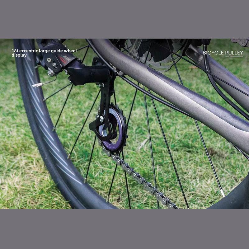 18T Ceramic Bearing Hollow Eccentric Guide Wheel For Shimano R8000/R7000 Bike 9 10 11 12 Speeds Bicycle Diy Refit Parts Upgrade