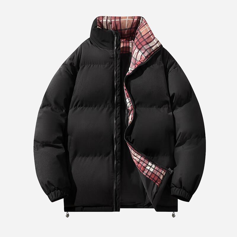 Wassup Sohot Unisex Winter Plaid Puffer Jacket