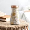 Pure Copper Bedroom Bottle with Inbuilt Glass - Floral Design, Drinkware & Serveware, Perfect for Home, Office, and Gifting, Volume- 950 ML