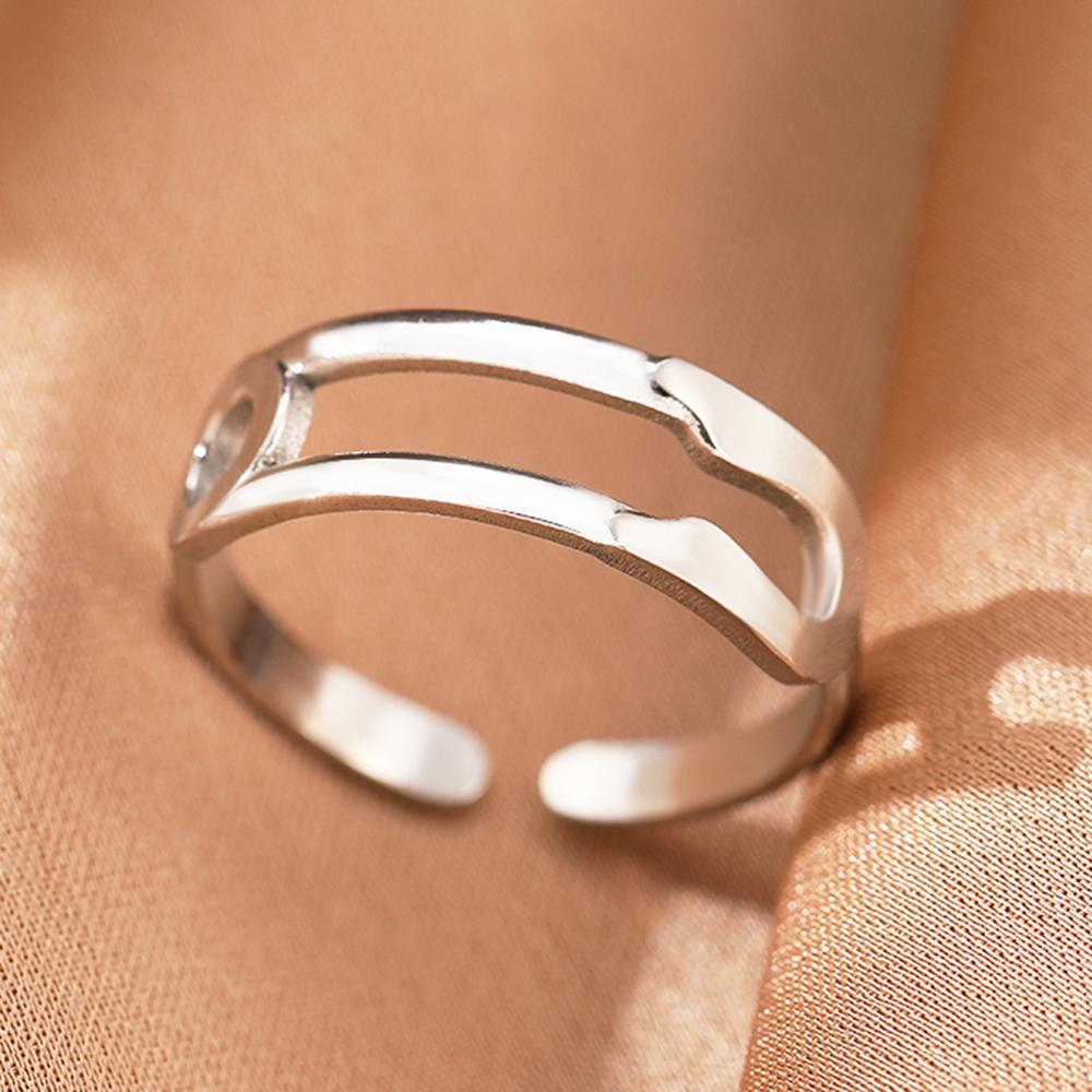 Anéis de Aço Inoxidável Mais Simples Geométricos Moda Vintage Finos Ajustáveis Abertos Para Mulheres Joias Casamentos Presentes Novos Tendência
