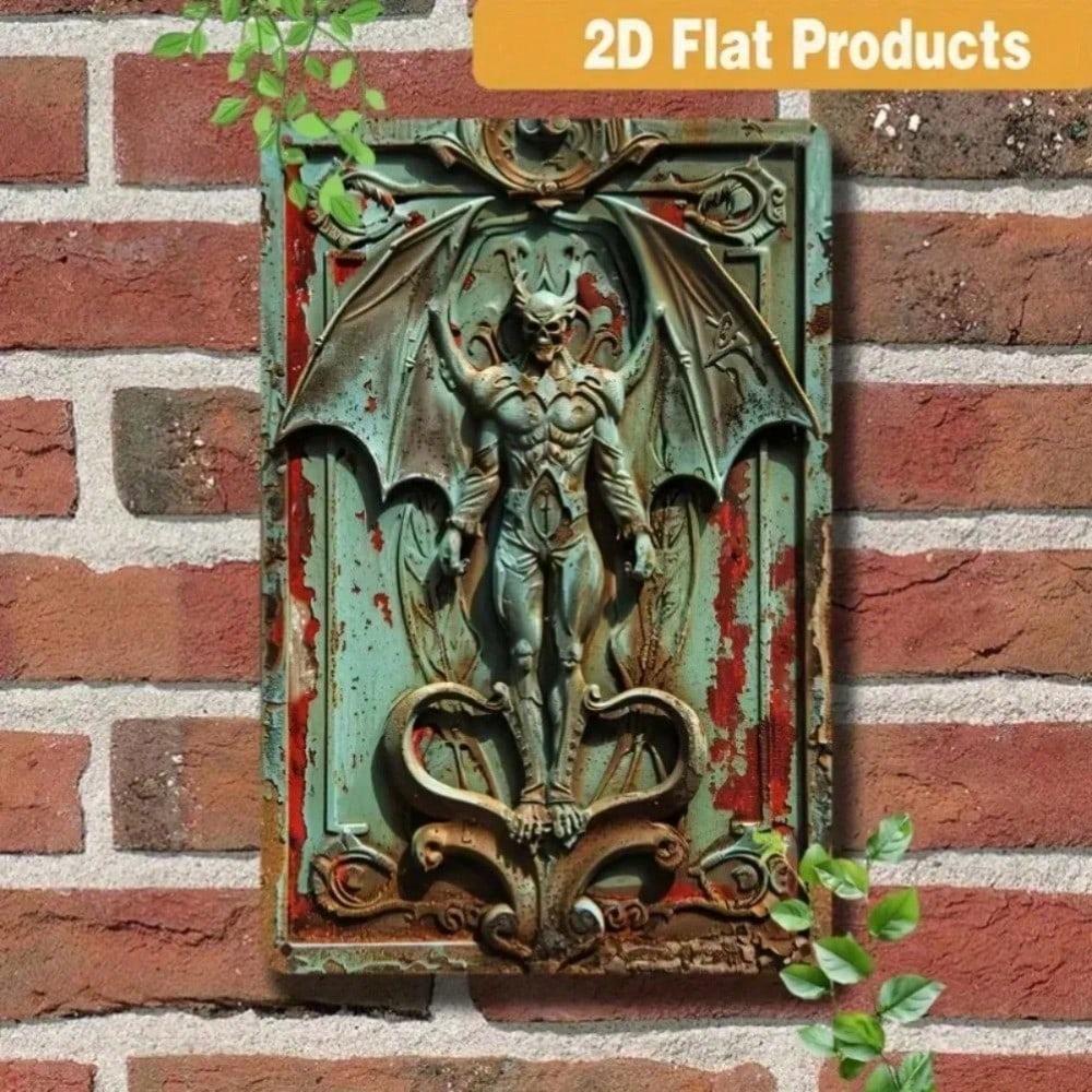

Vintage Gothic Metal Wall Art Halloween Decor 2D Vampire Tin Sign for Bedroom Living Room Garden різнокольоровий