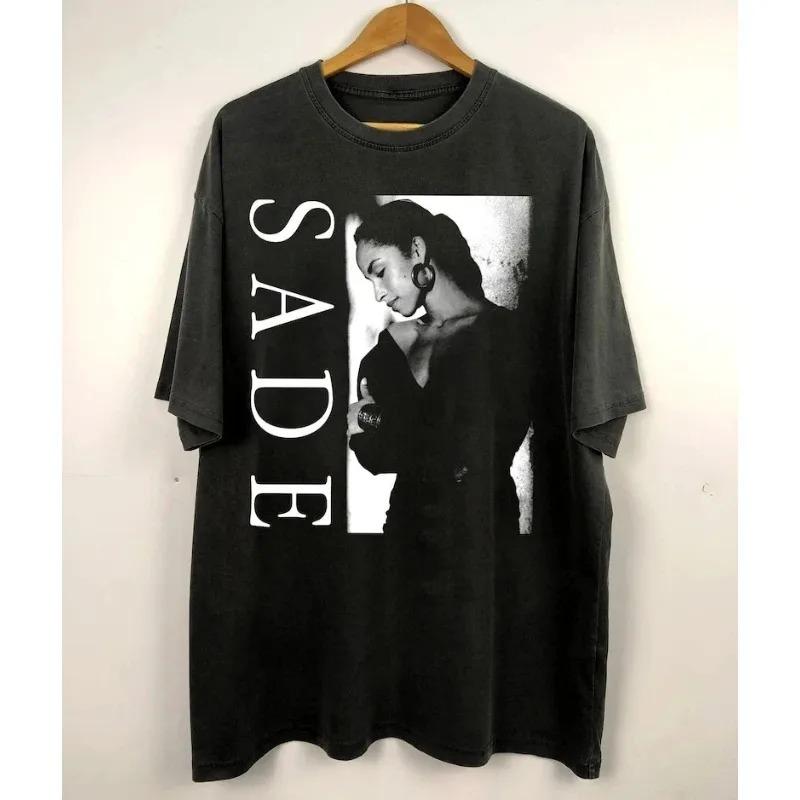 Fashion Retro Sade 90s Pop Music Fan TShirt New Summer Unisex Casual Retro Cotton Fashion Women And Unisex Tshirts