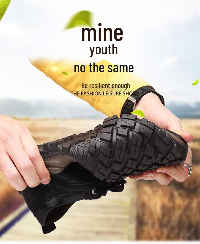 Men's Cross-Border Plus Size Outdoor Hiking Shoes - Fashionable Low-Top, Non-Slip, British Style Casual Footwear.