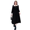 Autumn/Winter 2026 Women's Long-Sleeve Black Dress Set with Korean Style Long Skirt