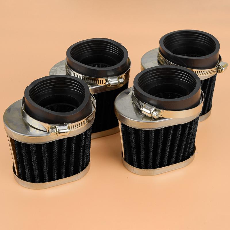 

4pcs 54mm Carburetor Air Filter Pod Black Fit for Honda CB650 CB750C CB900F Kawasaki GPZ750 KZ1000J KZ1000K Suzuki Yamaha XS1100