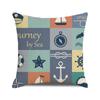 Watercolor Maritime-themed Logo Digital Printing Short Plush Pillow Covers for Car Sofa Office Cushion Cover Home Goods
