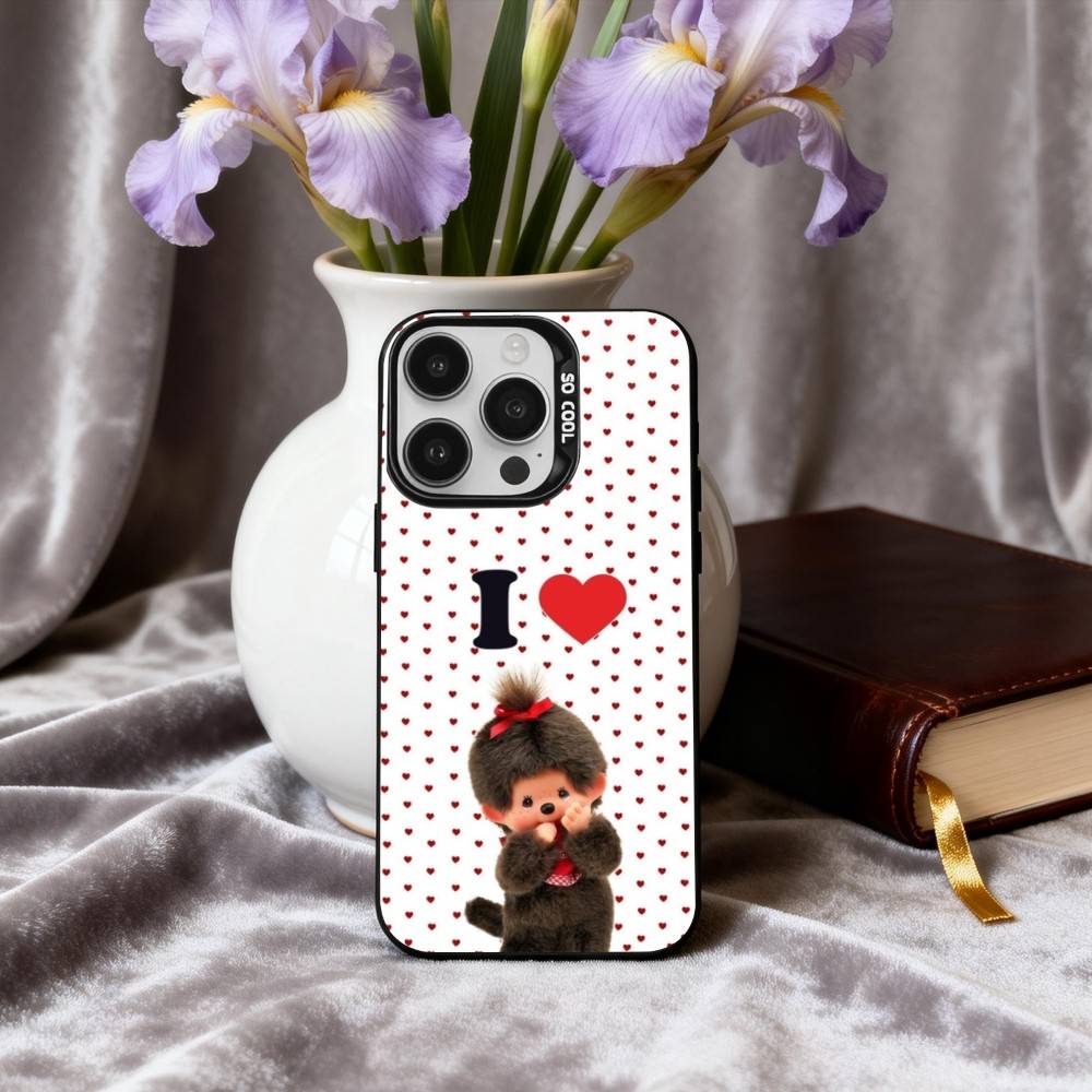C-Cute M-Monchhichis-S Phone Case For iPhone17,16,15,14,13,12,11 Plus,Pro Max Black Candy silver phone case