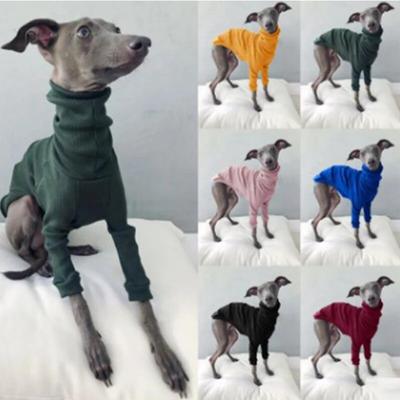 Yüksek Boyun Iplik Iki bacaklı Pet Köpek Giysileri Greyhound Whippet Ceket Ceket Streç Balıkçı Yaka evcil hayvan pijama S-5XL