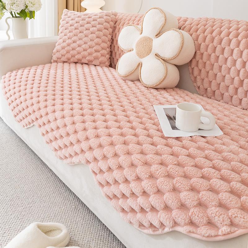 Irregular Shaped Sofa Mat Plush Universal Thickening Sofa Towel Four Seasons Non-Slip Couch Cushion Living Room Home Couch Cover