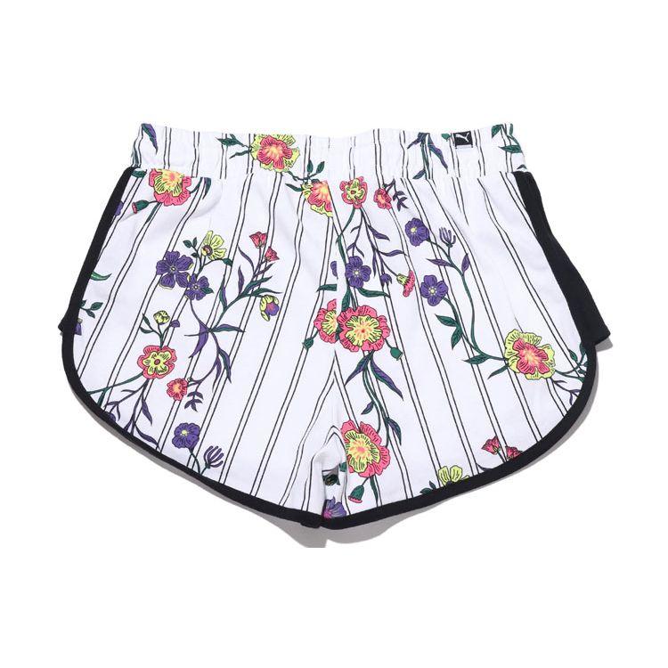 Puma Casual Sport Drawstring Floral Knit Shorts Women Bottoms White 597467-02